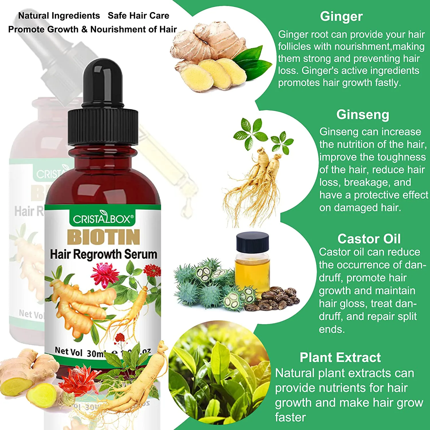 5 PACK Hair Growth Serum,2021 Biotin Hair Growth Oil,Hair Growth Ginger Serum for Men and Women,Hair Growth Treatment,Ginger Oil for Hair Growth,Hair Loss Treatment,Promotes Thicker,Stronger Hair
