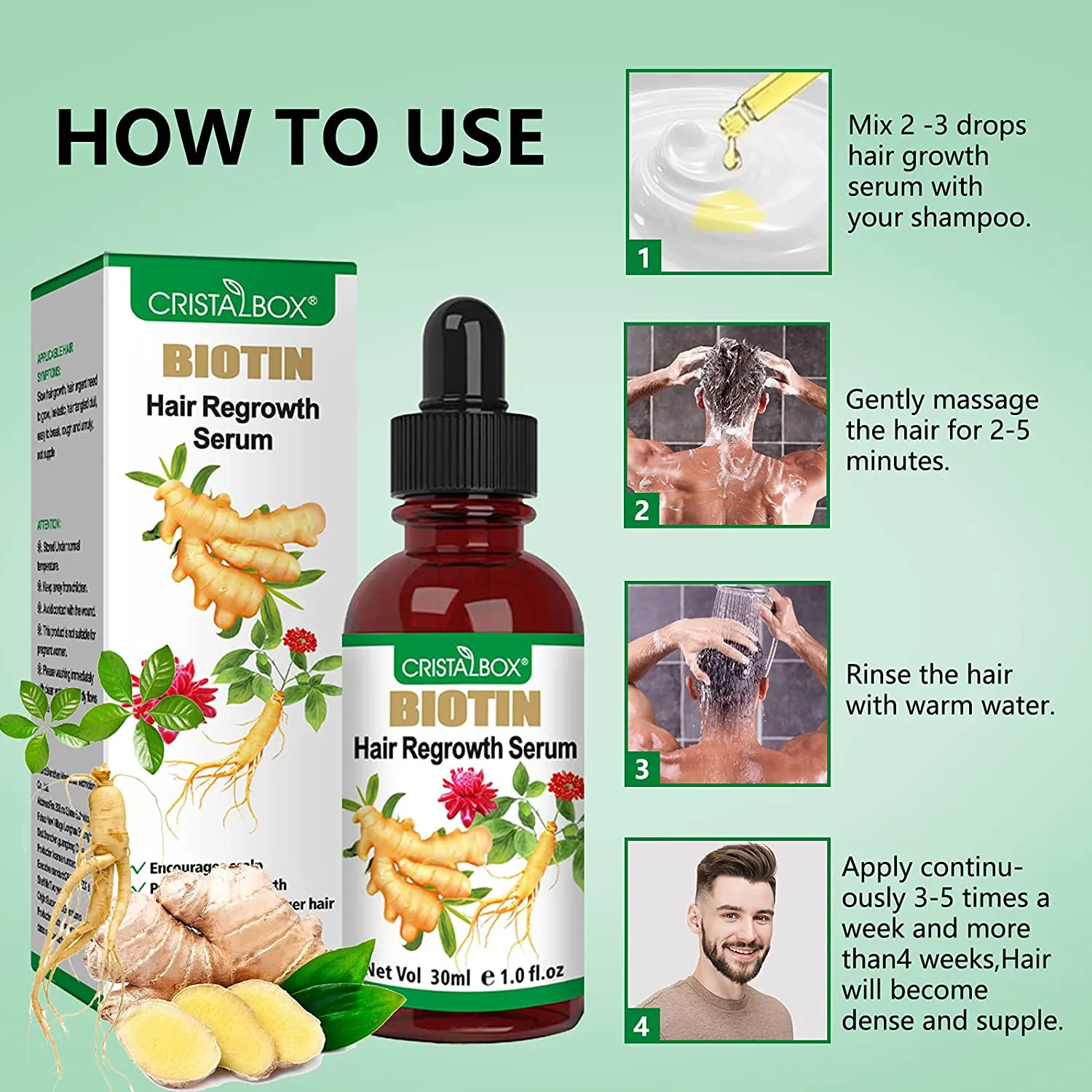 5 PACK Hair Growth Serum,2021 Biotin Hair Growth Oil,Hair Growth Ginger Serum for Men and Women,Hair Growth Treatment,Ginger Oil for Hair Growth,Hair Loss Treatment,Promotes Thicker,Stronger Hair
