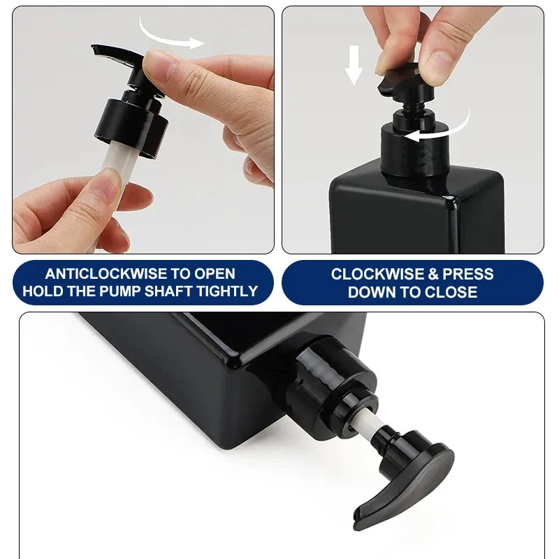 500ml Square Soap Dispenser Bottle With Rack Refillable Shampoo Container Holder Wall Mount Hanger Bathroom Kitchen Accessories