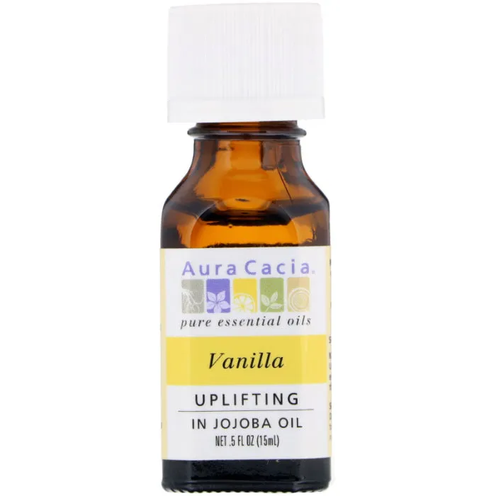 Aura Cacia - Precious Essential Oil Vanilla with Jojoba, 0.5 Oz - Pack of 1