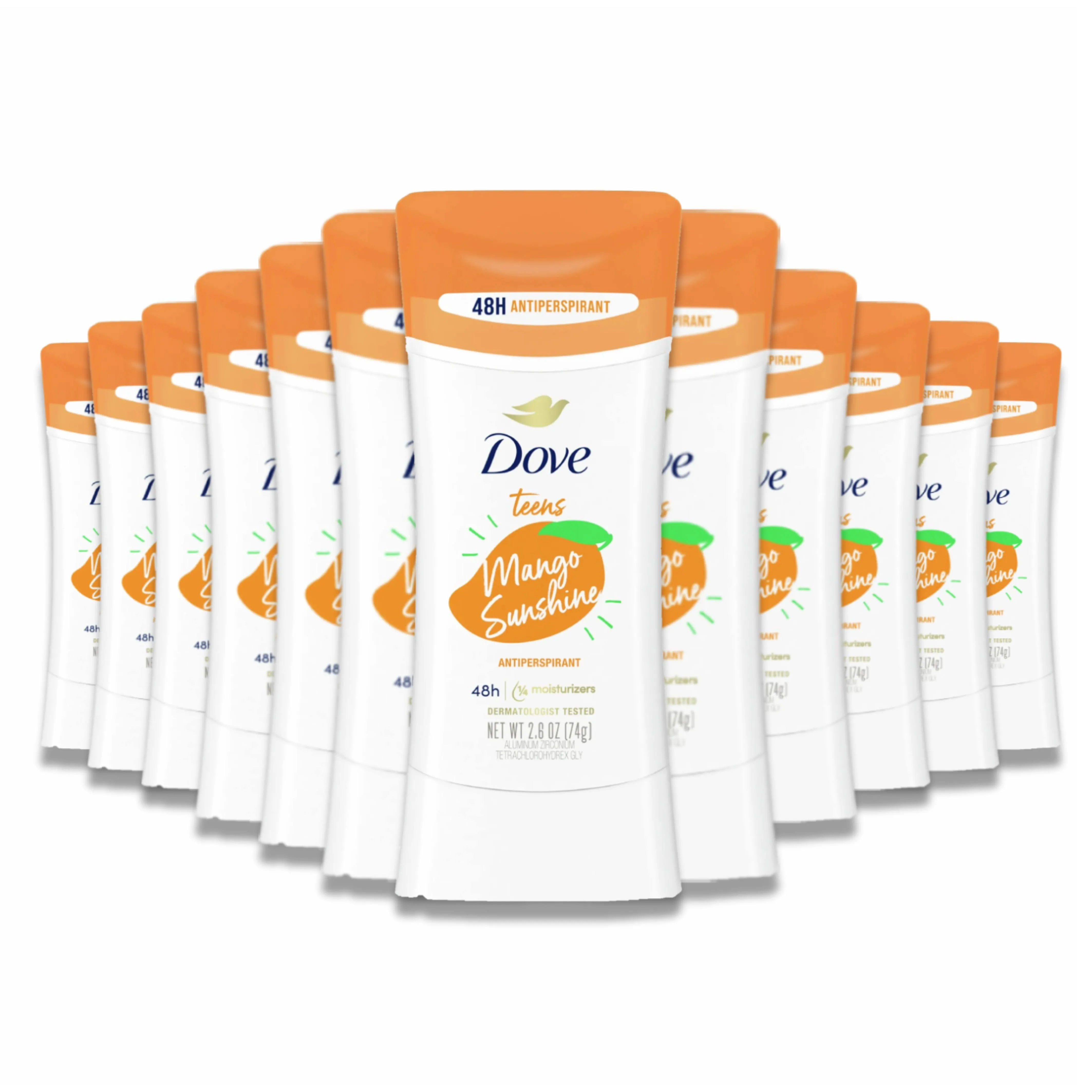 Dove - Teens Anti-Perspirant Deodorant Stick Mango Sunshine - 2.6 Oz - 12 Pack