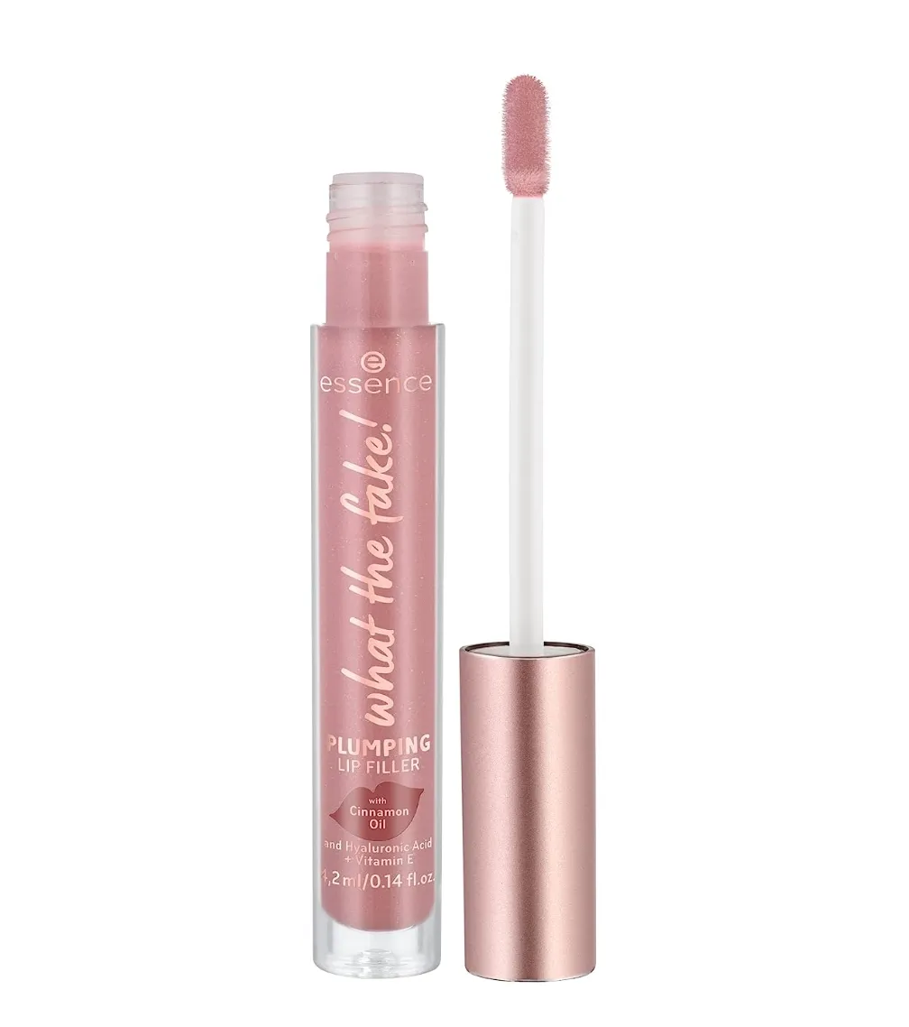Essence | What the Fake! Plumping Lip Filler | Volumizing Lip Gloss Made With Hyaluronic Acid and Vitamin E | Vegan & Cruelty Free | Free From Gluten, Parabens & Fragrance (02 | Oh My Nude!)