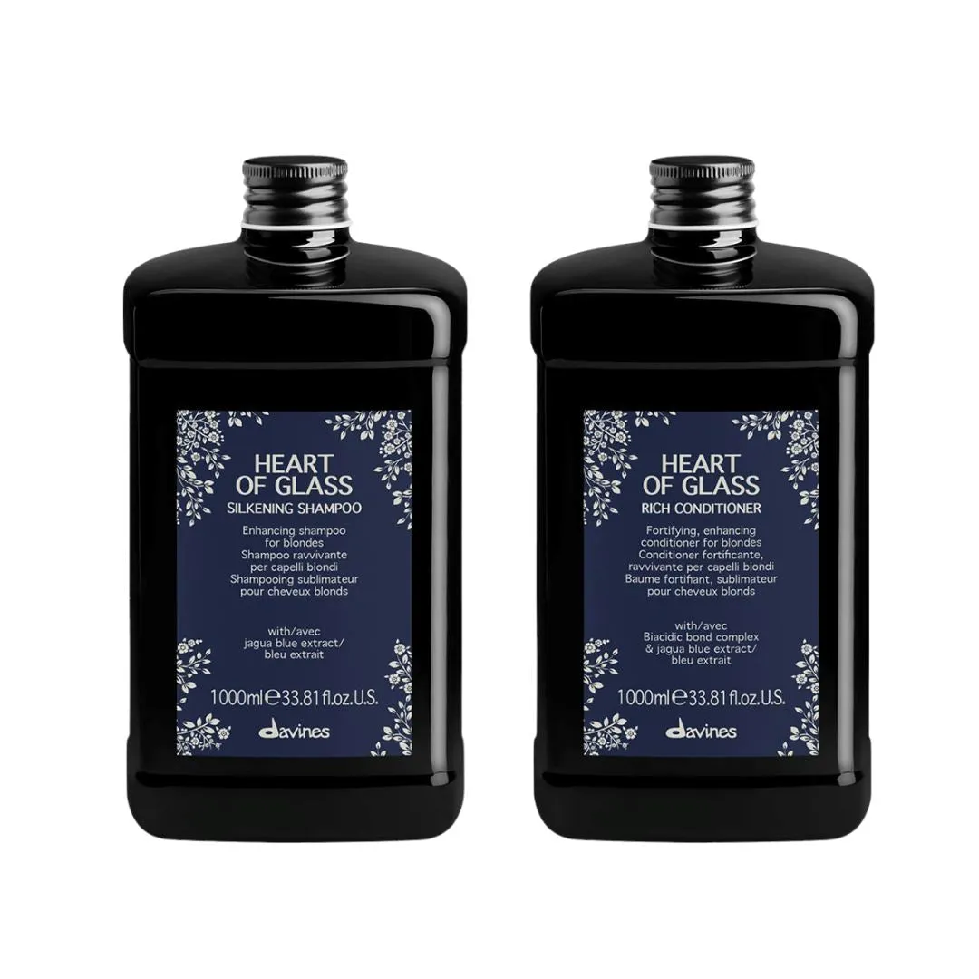 Heart of Glass Silkening Shampoo and Rich Conditioner Pro Duo -Davines