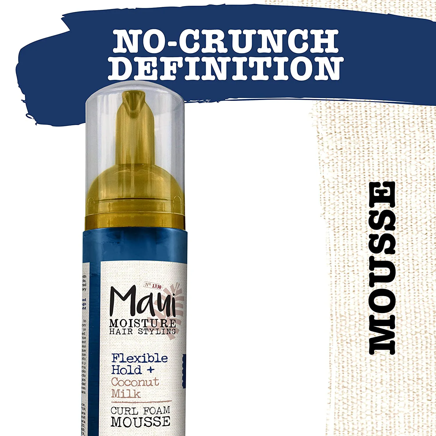 Maui Moisture Flexible Hold   Coconut Milk Curl Foam Mousse, for Curly Hair Styling, No Drying Alcohols, Parabens or Silicone, 8.5Oz
