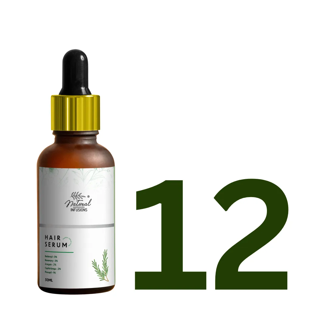 Natural Infusions Hair Growth Serum (50ml) | Redensyl, Anagain, Rosemary, Procapil, & Capila Longa | Controls Hair Fall | Increase Hair Density | For Men and Women