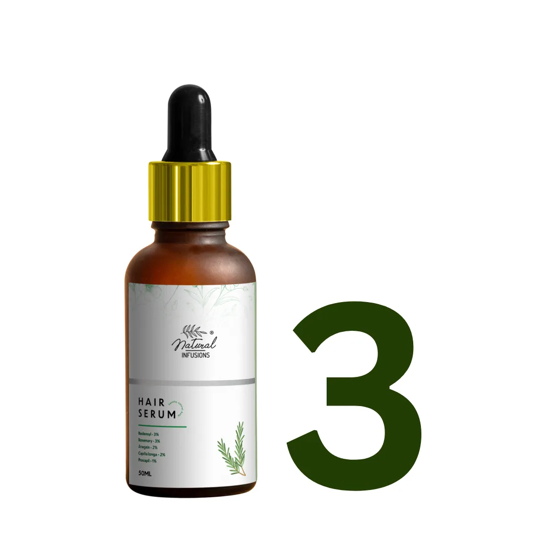 Natural Infusions Hair Growth Serum (50ml) | Redensyl, Anagain, Rosemary, Procapil, & Capila Longa | Controls Hair Fall | Increase Hair Density | For Men and Women