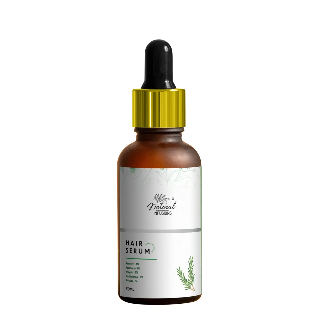 Natural Infusions Hair Growth Serum (50ml) | Redensyl, Anagain, Rosemary, Procapil, & Capila Longa | Controls Hair Fall | Increase Hair Density | For Men and Women