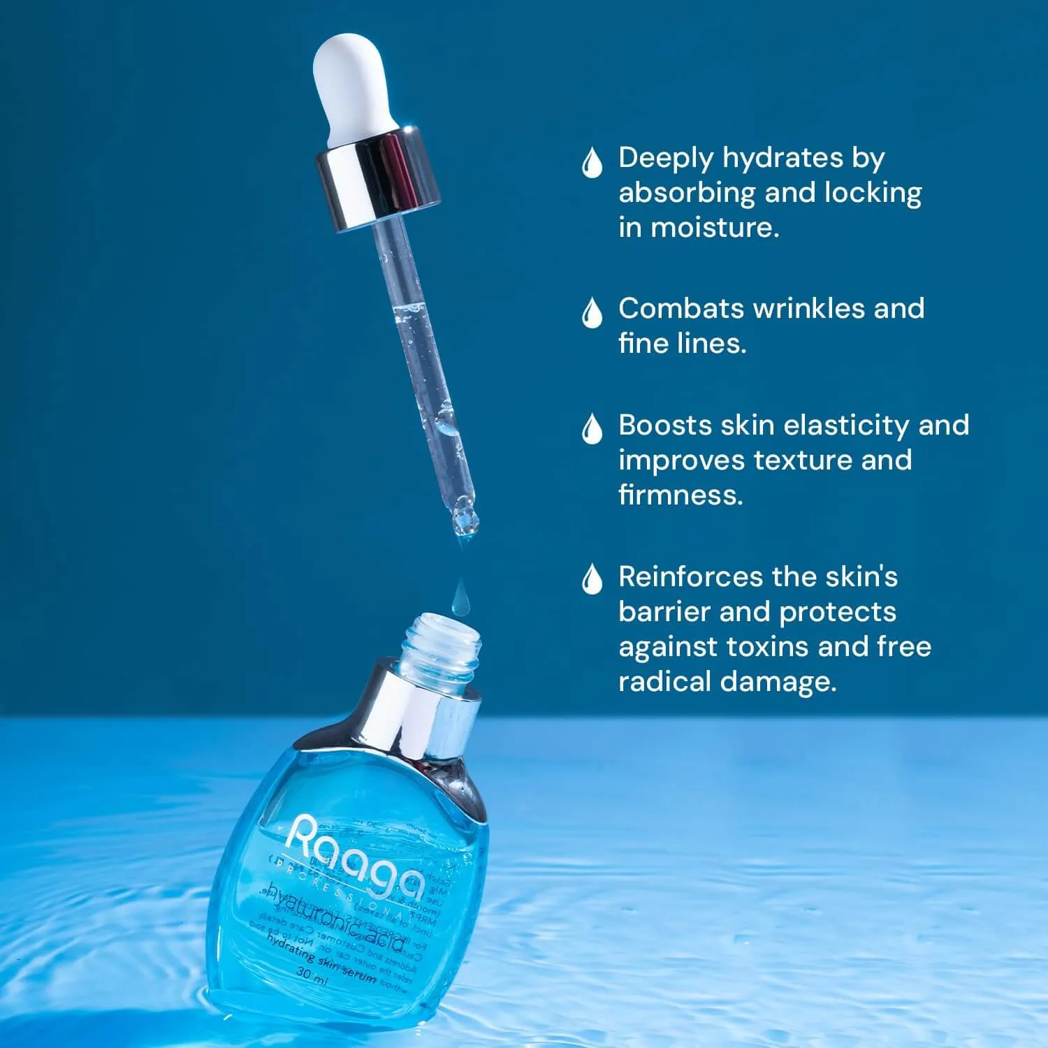 Raaga Professional Hydrating Face Serum With Hyaluronic Acid and Niacinamide | Bright and Glowing Skin (30ml)