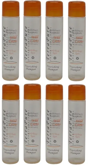 Terra Pure Wild Citrus Nourishing Shampoo Lot of 8 ea 1oz Bottles Total of 8oz