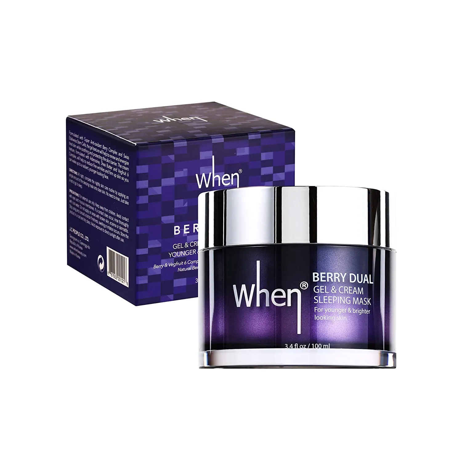 When Cream Masks (100ml/3.38 fl oz, Berry Dual Gel & Cream Sleeping Mask)