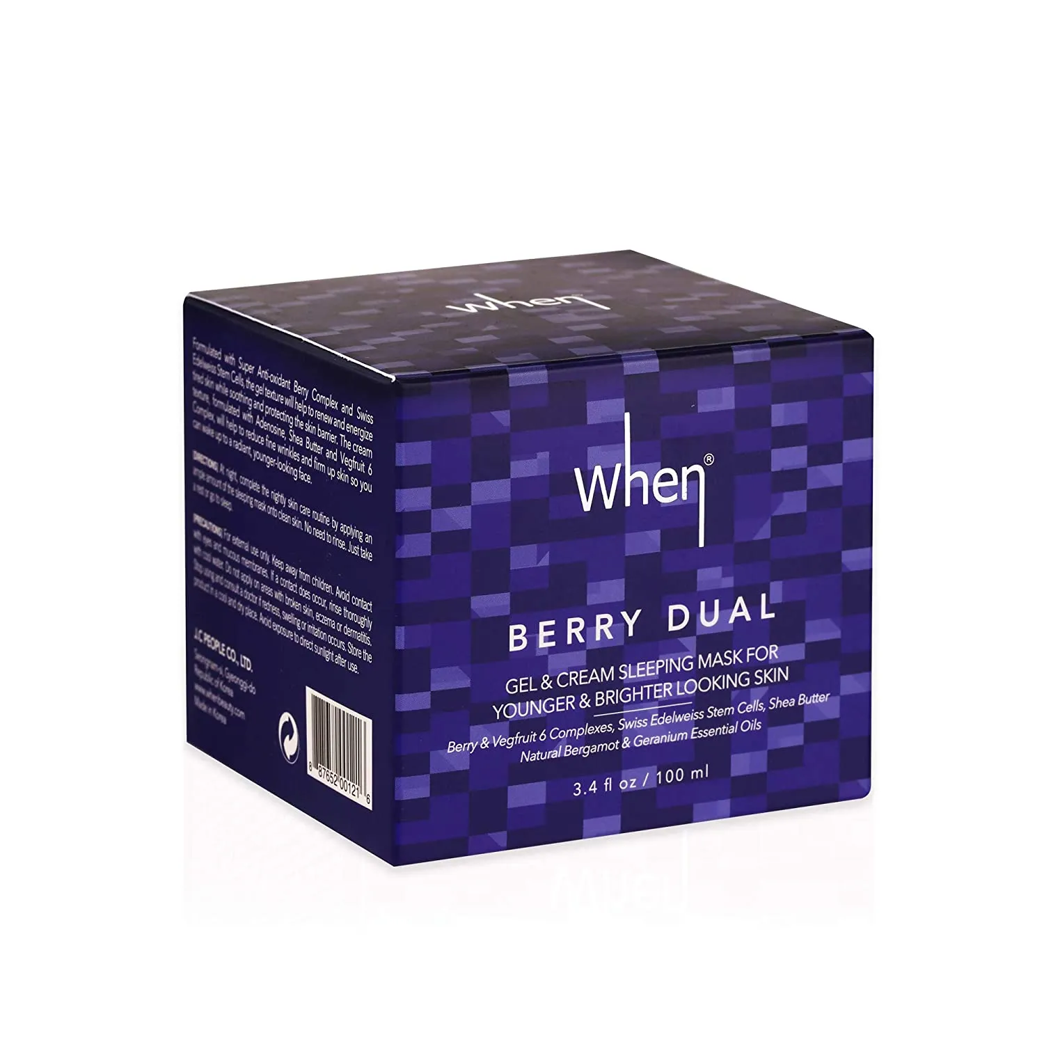 When Cream Masks (100ml/3.38 fl oz, Berry Dual Gel & Cream Sleeping Mask)